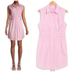 DEREK LAM 10 CROSBY Preppy Minimalist Sleeveless Cora Shirt Dress 14 NWT Summer